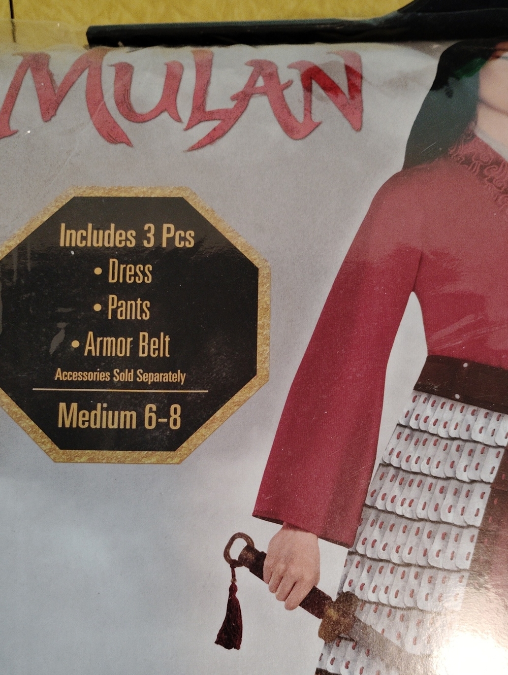 Mulan Halloween Costume Size M,6-8 New - Picture 2 of 6